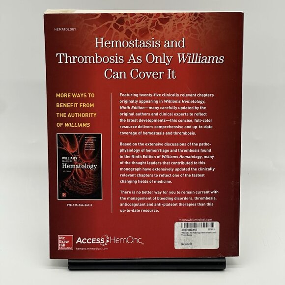 Williams Hematology Hemostasis and Thrombosis by Kenneth Kaushansky Paperback - Picture 2 of 11